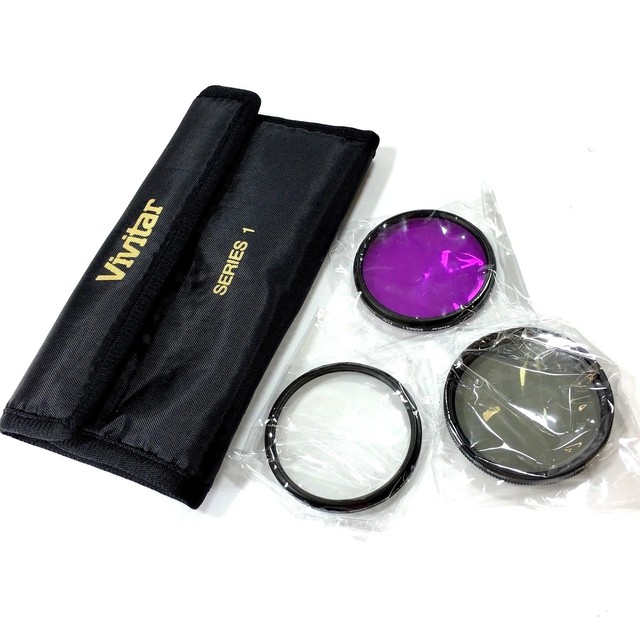Vivitar 52mm Lens Filter Kit UV CPL FLD Series 1 Optics Black Soft Fold