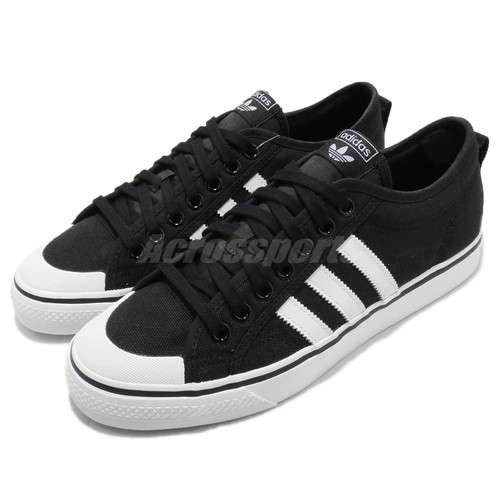Adidas Originals Nizza Negro Blanco Lona Hombres Informal Zapatos Tenis  CQ2332 | eBay
