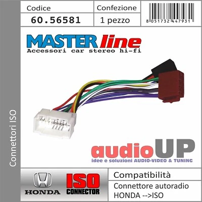 Connecteur Radio Original A Iso Haut-Parleurs + Alimentaz. Honda Hr Jusqu'À 2007 - Photo 1/2