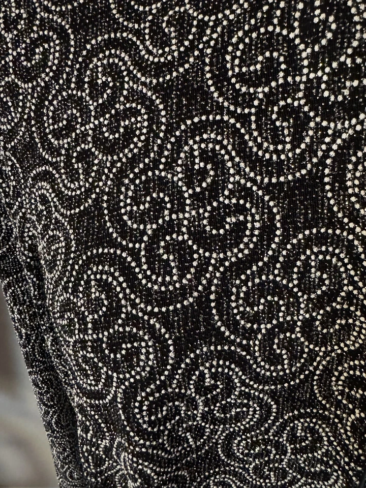 Jessica Howard 18W Black/White Stretch Shimmery Open Front Blazer Jacket Lg SLV - Image 3 of 4