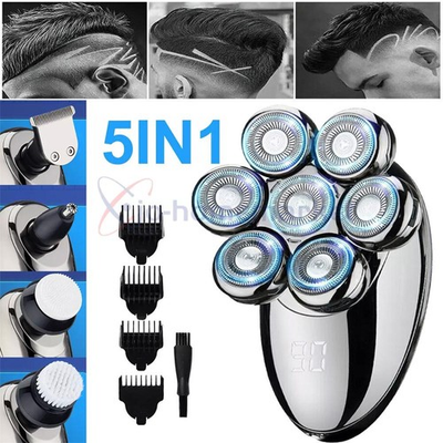 #ad 5 in 1 Shaver Cordless Hair Trimmer Bald Head Razor Electric For Men Wet Dry 7D $17.99