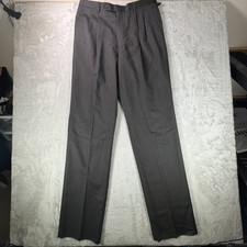 NWT Oscar De La Renta Men's 35x41 UNHEMMED Wool Dress Pants Pleated Gray Luxury