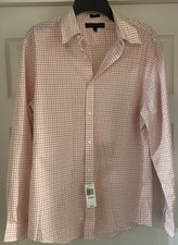 Tommy Hilfiger Mens Slim Fit Coupe Red Stripes Dress Shirt 15-1/2 32-33 NWT