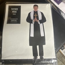 Father Priest Costume Preacher Set Adult Men Plus Size 2XL 48-52