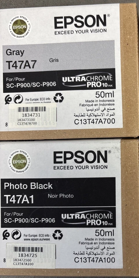2 cartouches Neuve Pour Epson SureColor SC-P900 SC-P906 Origine T47A7 et T47A1 - Photo 1/1