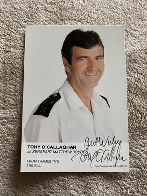 TONY O'CALLAGHAN (THE BILL) HANDSIGNIERTE OFFIZIELLE BESETZUNG KARTE - UNDEDIZIERT