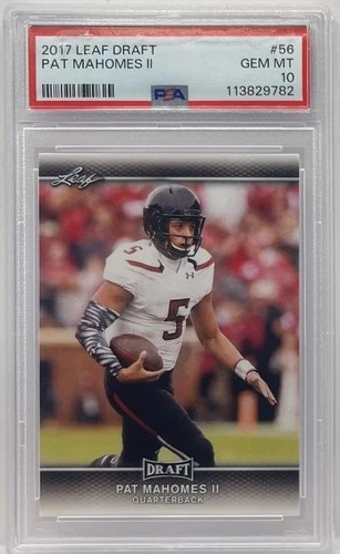 2017 Leaf Draft #56 Patrick Mahomes Rookie Card Kansas City Chiefs RC PSA 10 Gem