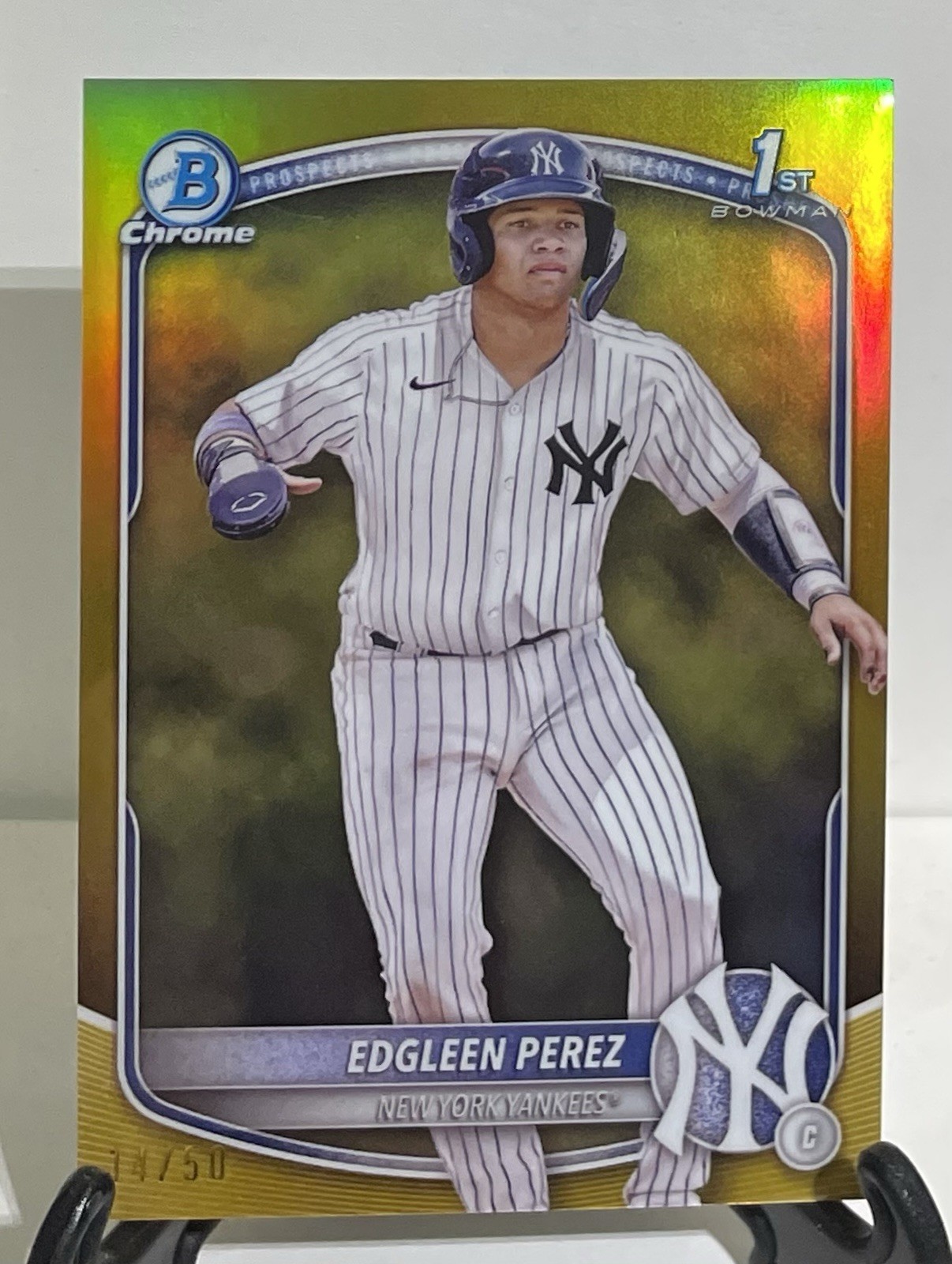 Edgleen Perez 2025 Bowman Chrome 1st  GOLD /50 #BCP-80 Yankees 🔥