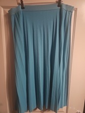 Women TU Light blue Pleated Midi Skirt Elastic Waist Size 14