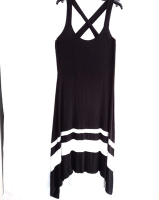 Body Flirt Boutique Damen Sommer Kleid,Shirtkleid ,Lang *Schwarz /Weiß**Gr 44-46