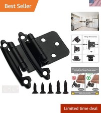1/2" Overlay Cabinet Hinges - Matte Black, Self-Closing, 4 Pack