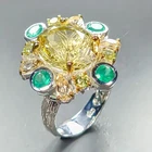 Jewellery 7 ct+ Natural Lemon Quartz Ring 925 Sterling Silver Size 7 /R462781