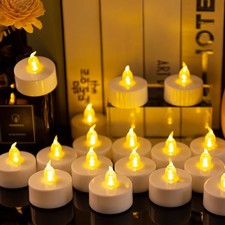 Tea Lights 50PACK Flameless LED Tea Lights Candles Flickering Warm Yellow 200...