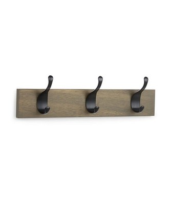 34cm Wandgarderobe 3 Haken Barnwood schlichter moderner Look hält 2Kg/Hk