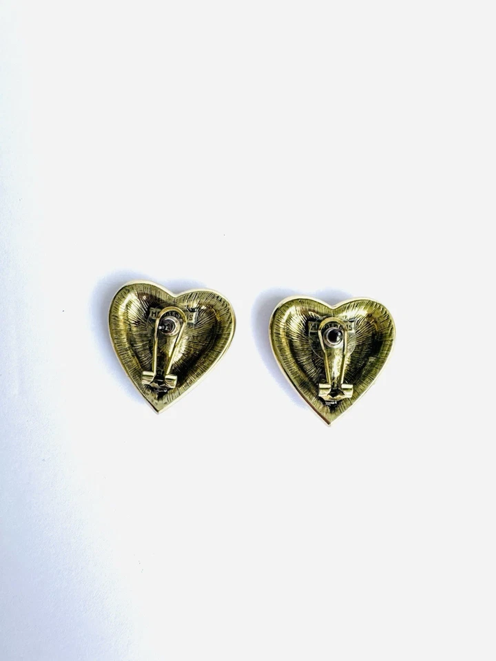 Heidi Daus Unique Red Rhinestone Heart Earrings. - Image 4 of 4