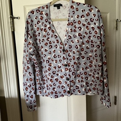 NWT Ann Taylor Long Sleeve Animal Print Cropped Cardigan, L, $89.50