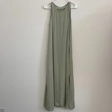 Nordstrom Signature Silk Dress Women 8 Mint Green Silk Maxi Slip Side Slit
