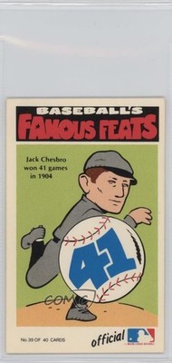 1972 Fleer Famous Feats Jack Chesbro #39 HOF 0q3