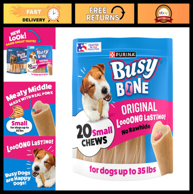Small Breed Dog Bones - USA Made, Mini Treats, 20 Count Pouch, Chew Toys