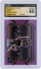 Mia Yim WWE Signed 2023 Panini Prizm Purple Prizm #74 #/149 CGC Fanatics Card