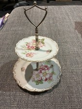 Vintage Arnart Two-Tiered Serving Dish with Floral Design