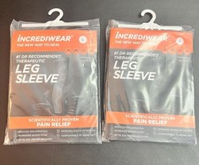 Incrediwear Leg Sleeve Pair Large Charcoal Compression Sleeve - New