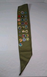 Vintage Boy Scouts Sash With 25 Badges