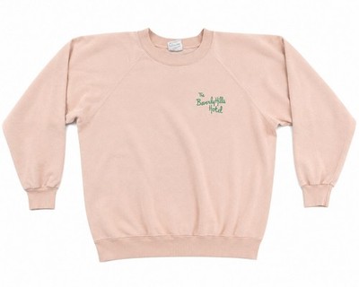 Vintage 80s Beverly Hills Hotel Dusty Pink Long Sleeve Sweatshirt Size L