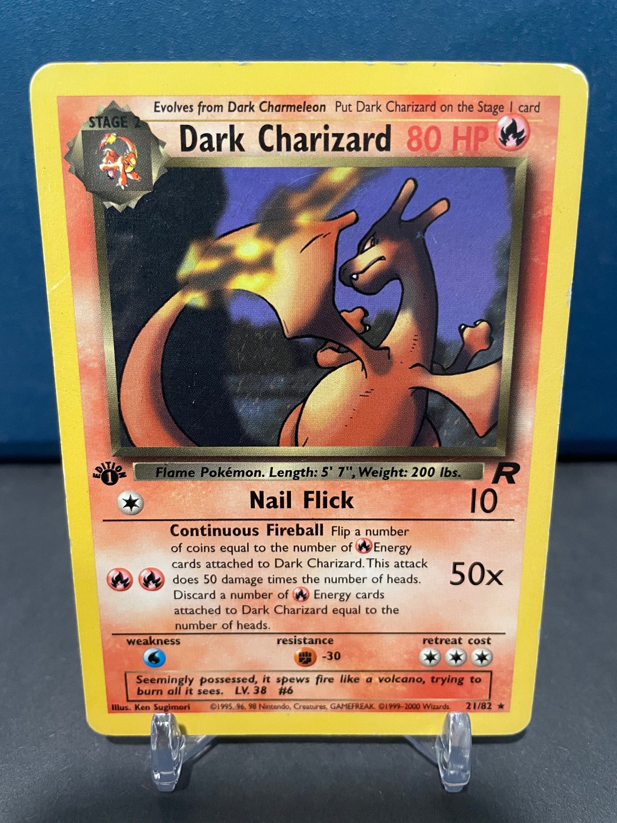Dark Charizard 1st Edition Pokemon Card - Team Rocket - 21/82