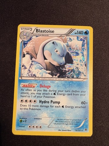 Pokemon - Blastoise 16/101 2013 Holo Rare Plasma Blast Holo - MP