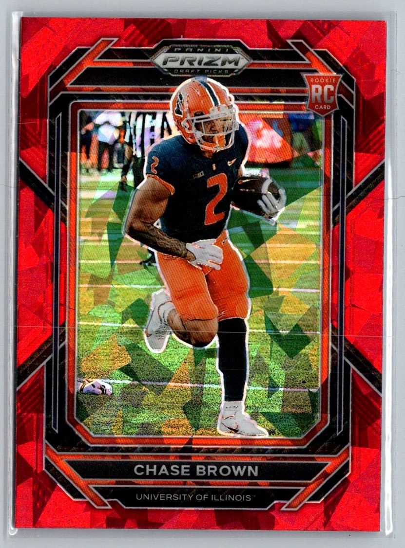 2023 Panini Prizm Draft Picks #118 Chase Brown Prizms Red Ice