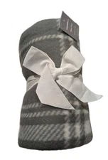 Fleece Throw Gray Plaid Essential Home 100% Polyester 50" X 60" NEW