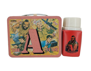 Vintage 1983 The A Team Thermos Brand Metal Lunch Box w/ Plastic Thermos
