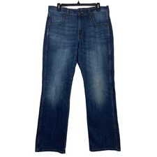 Wrangler Retro Relaxed Boot Cut 34x31 Cotton Blend Dark Wash Denim Blue Jeans