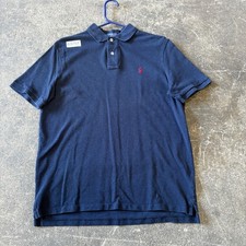Polo Ralph Lauren Polo Mens M Medium Dark Blue Collared Shirt Business Casual