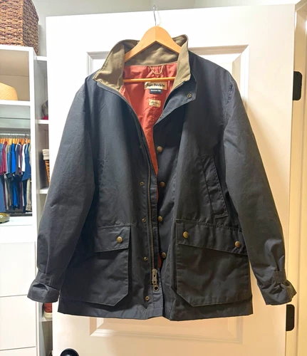 Tom Beckbe Tensaw ES Waxed Cotton Canvas Field Jacket Tobacco Zip/Button Men L - product listing photo