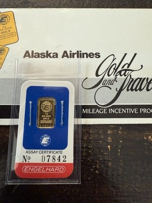 TWO Engelhard Alaska Airlines 1 Gram Assay.999 Fine Gold | eBay