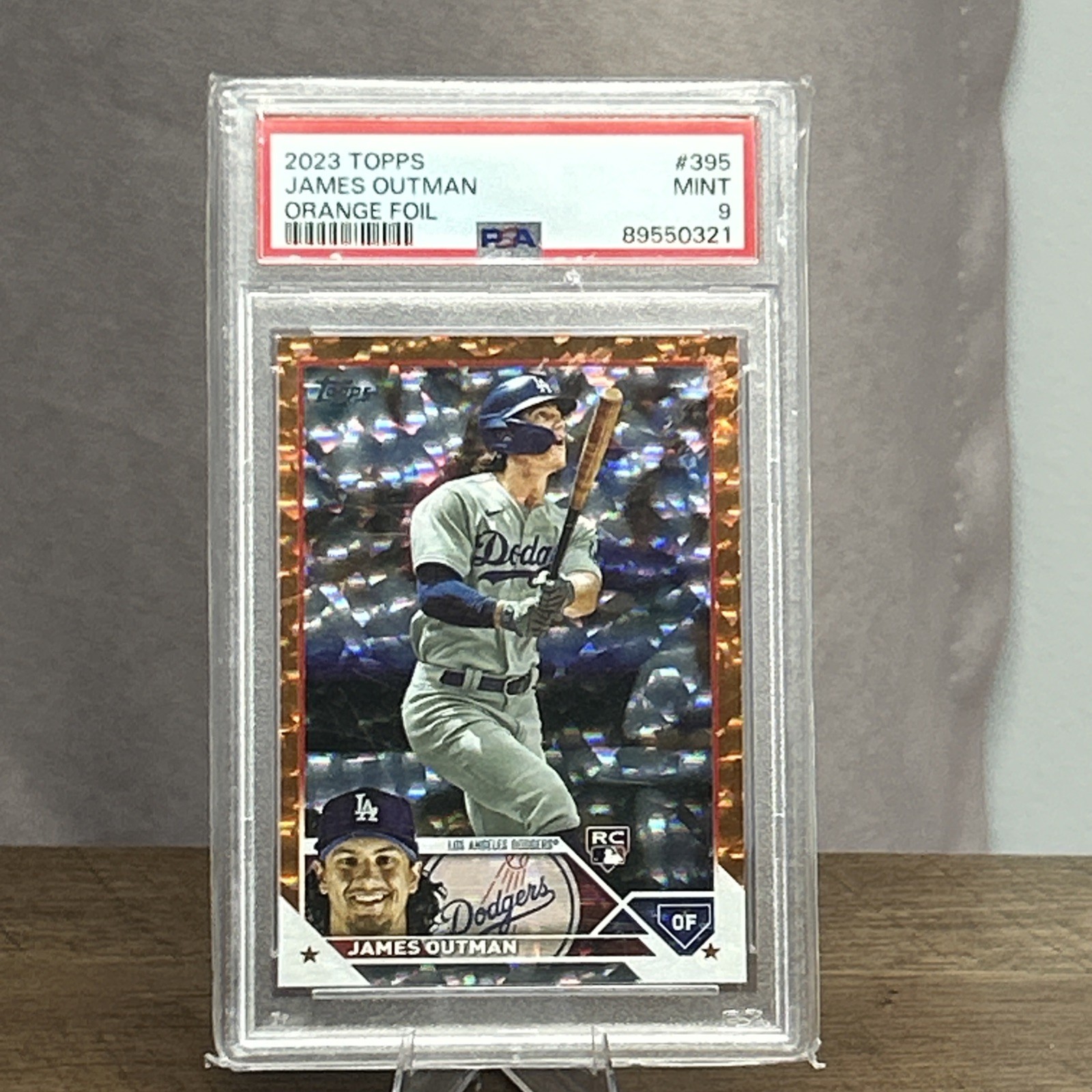 James Outman (RC) Los Angeles Dodgers #395 2023 Topps Orange Foil 232/299