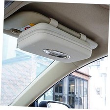 Beige Car Tissue Holder - Sun Visor Napkin Holder - PU Beige