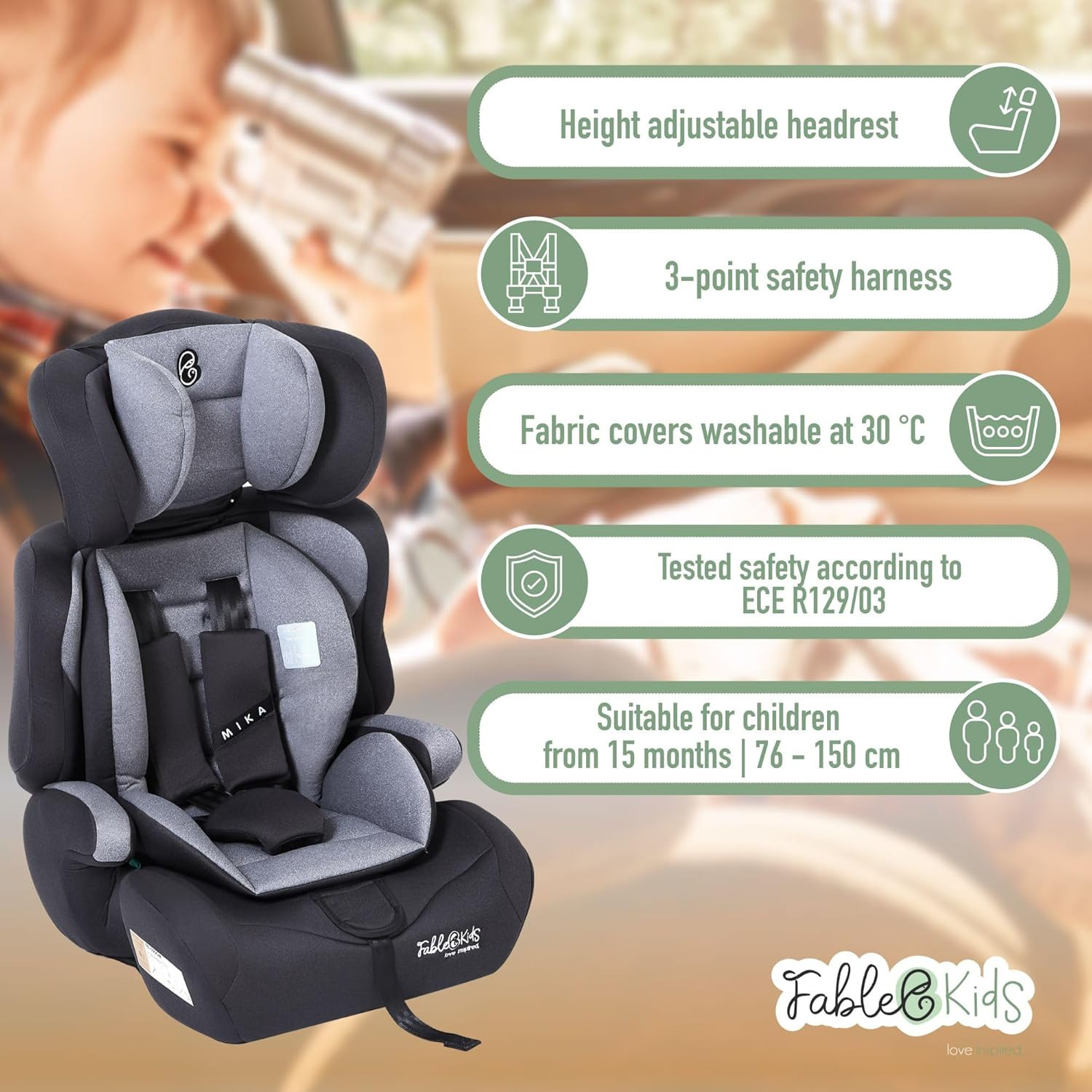 Seggiolino Auto per Bambini con Cintura a 3 Punti foto 2