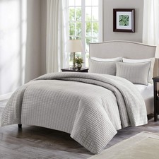 Comfort Spaces - CS14-0060 Kienna Quilt Coverlet Bedspread, King 104x90, Gray