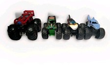 Monster Jam Hot Wheels Monster Truck Lot of 4 Grave Digger Megalodon Spiderman