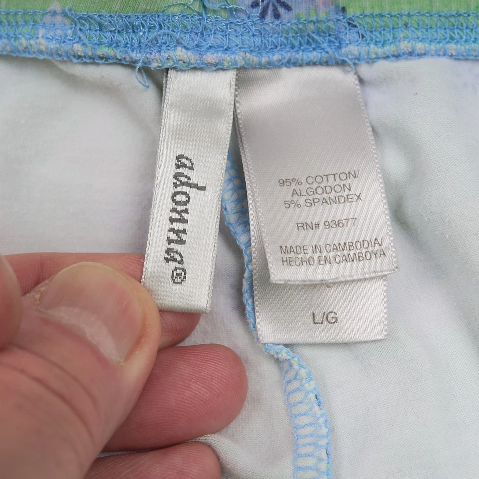 Pantalones de pijama Adonna para mujer L verde mezcla de algodón tejido salón pull-on dormir Foto 2 de 4