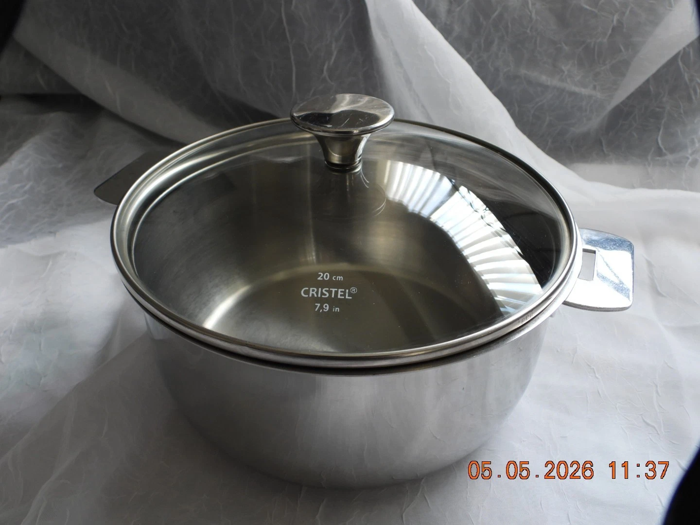 Cristel Tulipe 20cm / 7.9" Stainless Steel 2.6L Saucepan & Domed Glass Lid