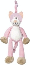 Teddykompaniet Diinglisar Pink Cat Plush Musical Pull Stuffed Animal Toy, 10"