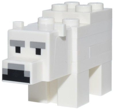 LEGO  Part minebear01 - Minecraft Polar Bear Baby Cub - Brick Built