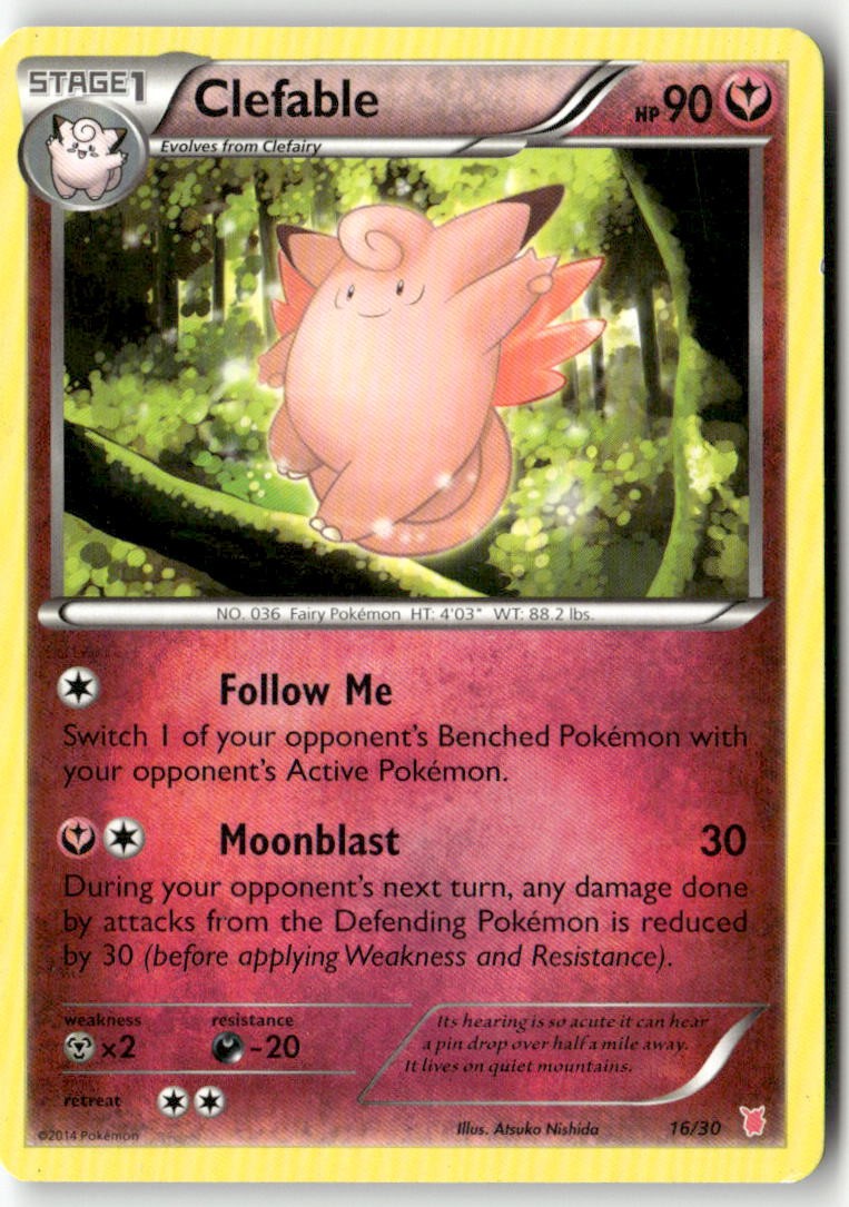 Clefable 16/30 Common XY Trainer Kit: Bisharp & Wigglytuff Pokemon MP