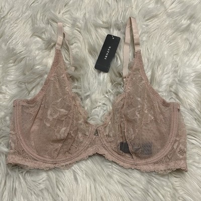 Natori 32D Bra Rose Beige Eclipse Unlined Underwire Back Closure 726254 NEW
