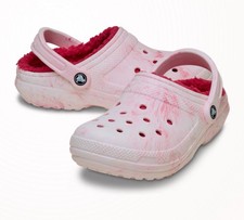 New Crocs Classic Lined Watercolor Marbled Clog Slip On Pink Size 8 Women s