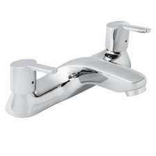 Chrome Bath Filler Tap with Dual Lever Handles  Modern Design WRAS Approved